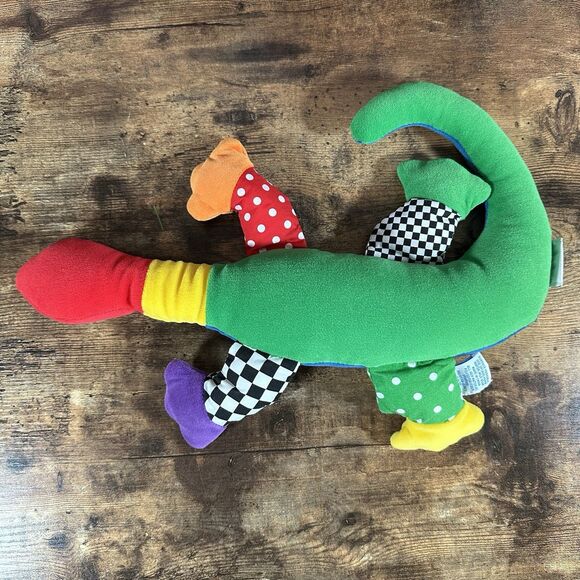 VINTAGE Eden Lizard Plush Red Blue Interactive Kids Pets Squeak Noise Stuffed - Picture 6 of 12
